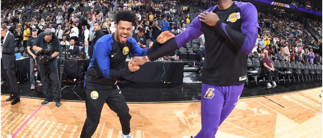 Quinn Cook and LeBron James