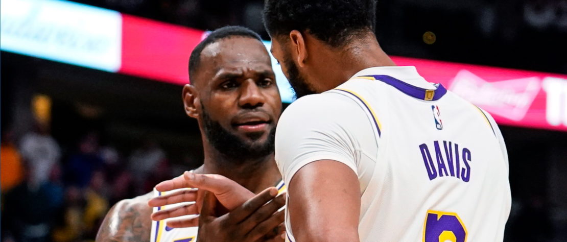 LeBron James and Anthony Davis, Los Angeles Lakers vs Denver Nuggets