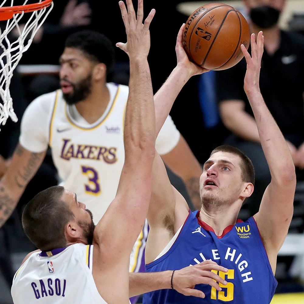 Marc Gasol and Nikola Jokic, Los Angeles Lakers vs Denver Nuggets