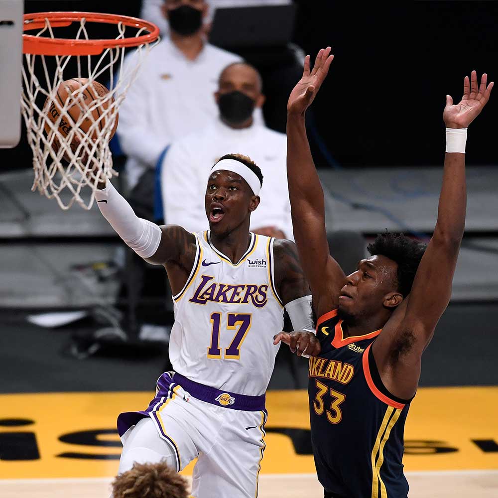 Dennis Schröder and James Wiseman, Los Angeles Lakers vs Golden State Warriors
