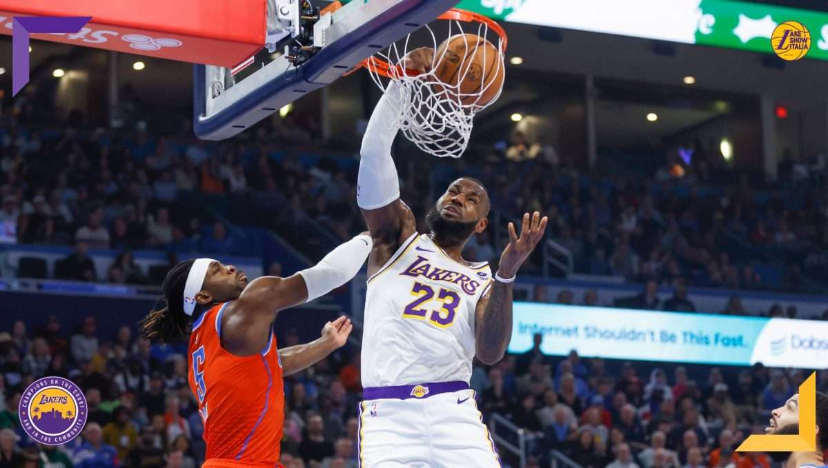 I Los Angeles Lakers tornano al successo contro gli Oklahoma City Thunder, super LeBron James ed Anthony Davis trascinano i Gialloviola.