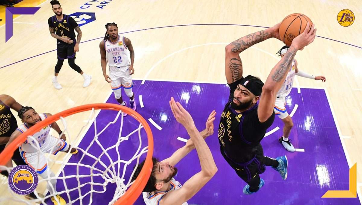 I Los Angeles Lakers vincono di nuovo contro gli Oklahoma City Thunder. I Gialloviola tornano al successo con una bella prova di squadra.