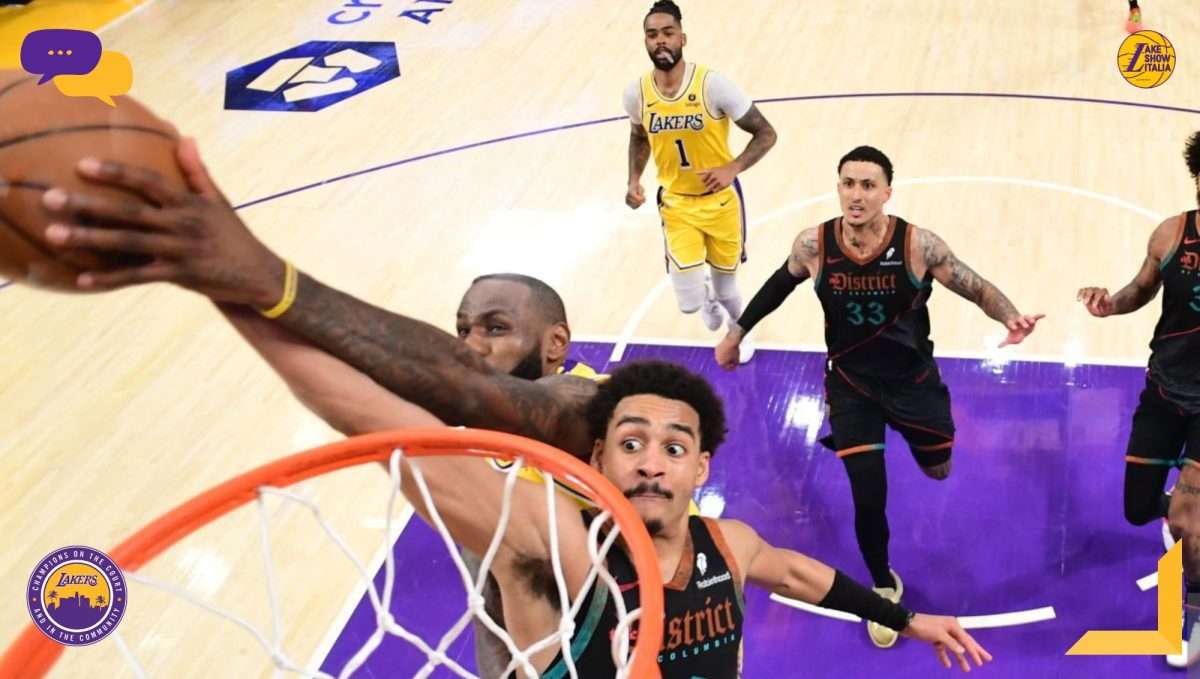 Al termine della gara vinta dai Lakers contro gli Wizards, LeBron James parla dei 40.000 punti e della stoppata rifilata a Jordan Poole.