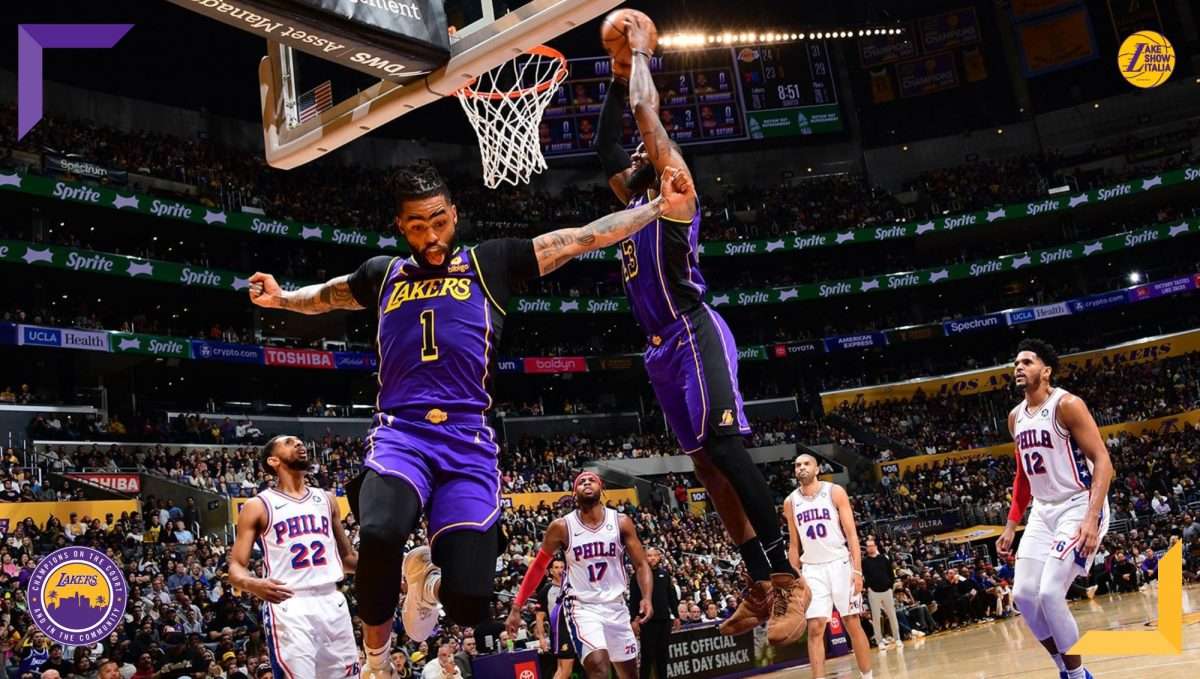 I Los Angeles Lakers battono i Philadelphia 76ers, non accadeva dal 2020. I Gialloviola giocano una brutta gara, poi allungano nel finale.