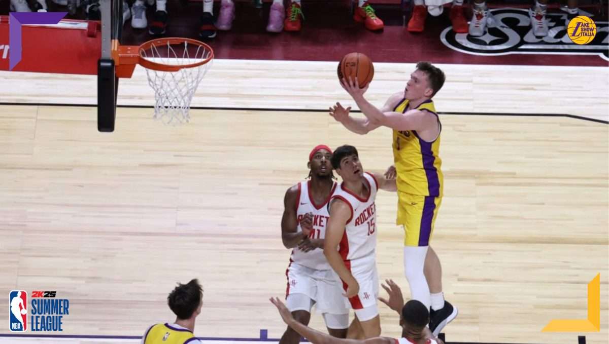 Los Angeles Lakers sconfitti dagli Houston Rockets nella prima gara della NBA2K25 Summer League. Non basta l'ottima prova di Dalton Knecht.