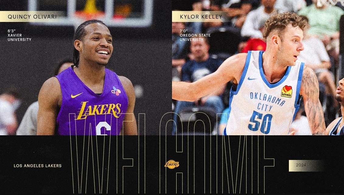I Los Angeles Lakers hanno firmato Kylor Kelley e Quincy Olivari, per entrambi un contratto decadale in vista dei training campo.