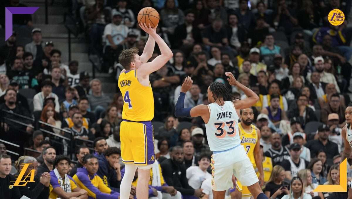 I Los Angeles Lakers tornano al successo contro i San Antonio Spurs. Ottima prova di Dalton Knecht, in quintetto al posto di Cam Reddish.