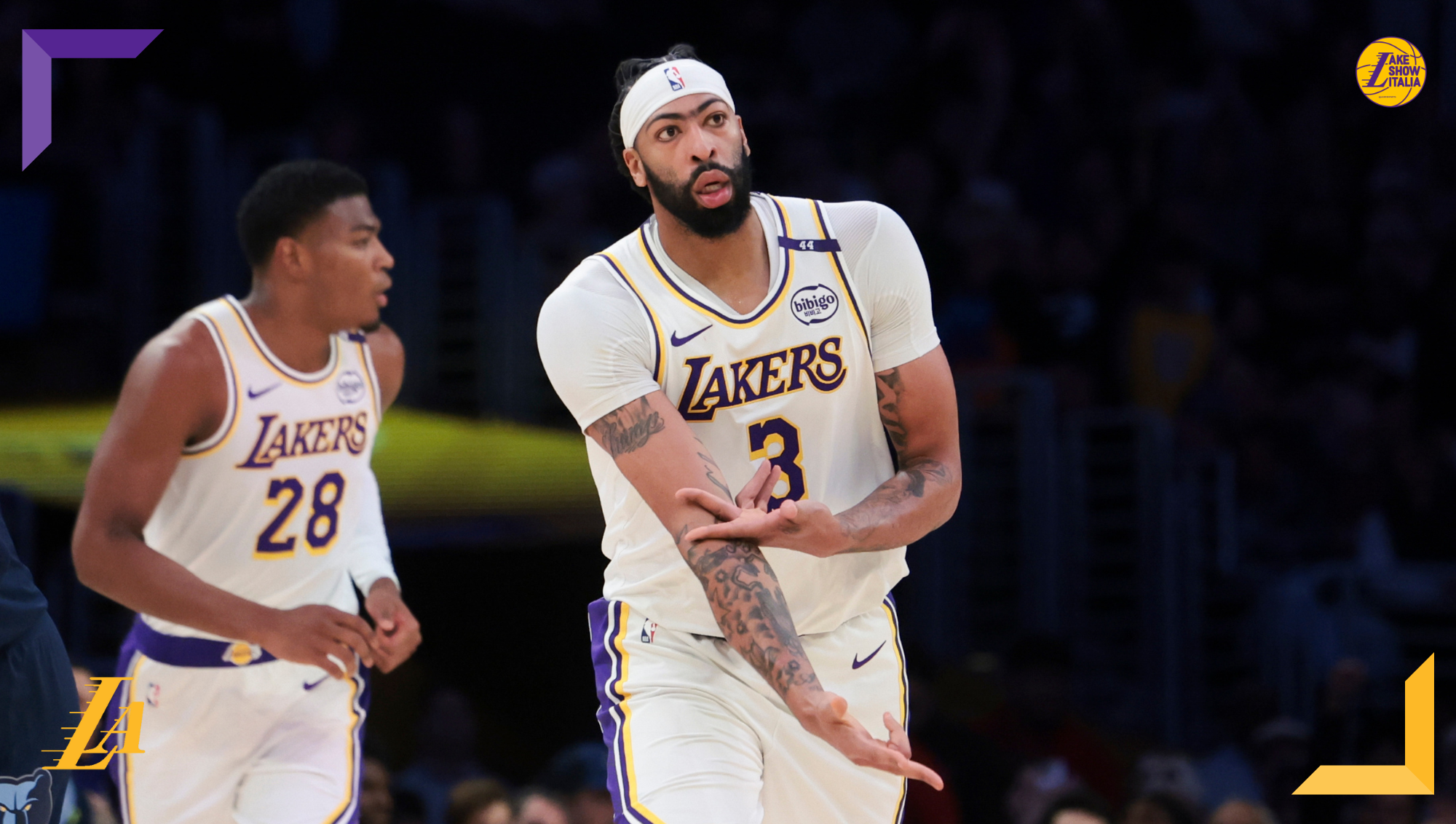 I Los Angeles Lakers ritrovano il successo e LeBron James contro i Memphis Grizzlies. Anthony Davis domina su entrambi i lati del campo.