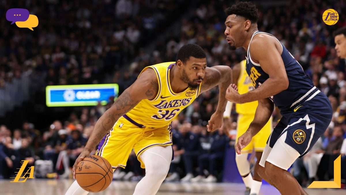 Marcus Smart commenta la vittoria dei Lakers sui Nuggets tra blitz difensivi su Jamal Murray e gestione del road trip che porta alla trade deadline,